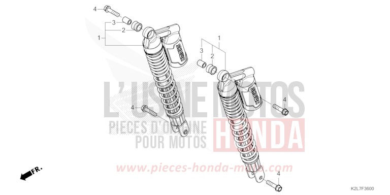 REAR CUSHION for ADV 350 MAT CARNELIAN RED METALLIC (R384) from 2022
